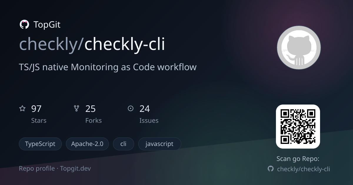 TopGit repo profile image for checkly/checkly-cli