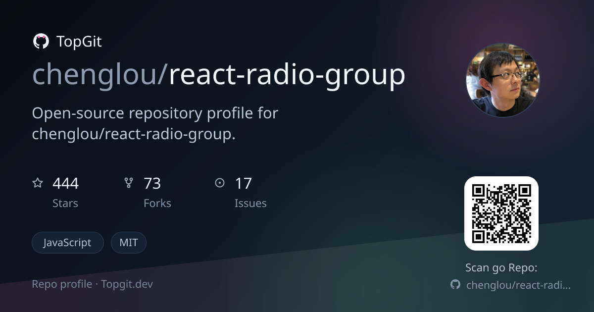 TopGit repo profile image for chenglou/react-radio-group