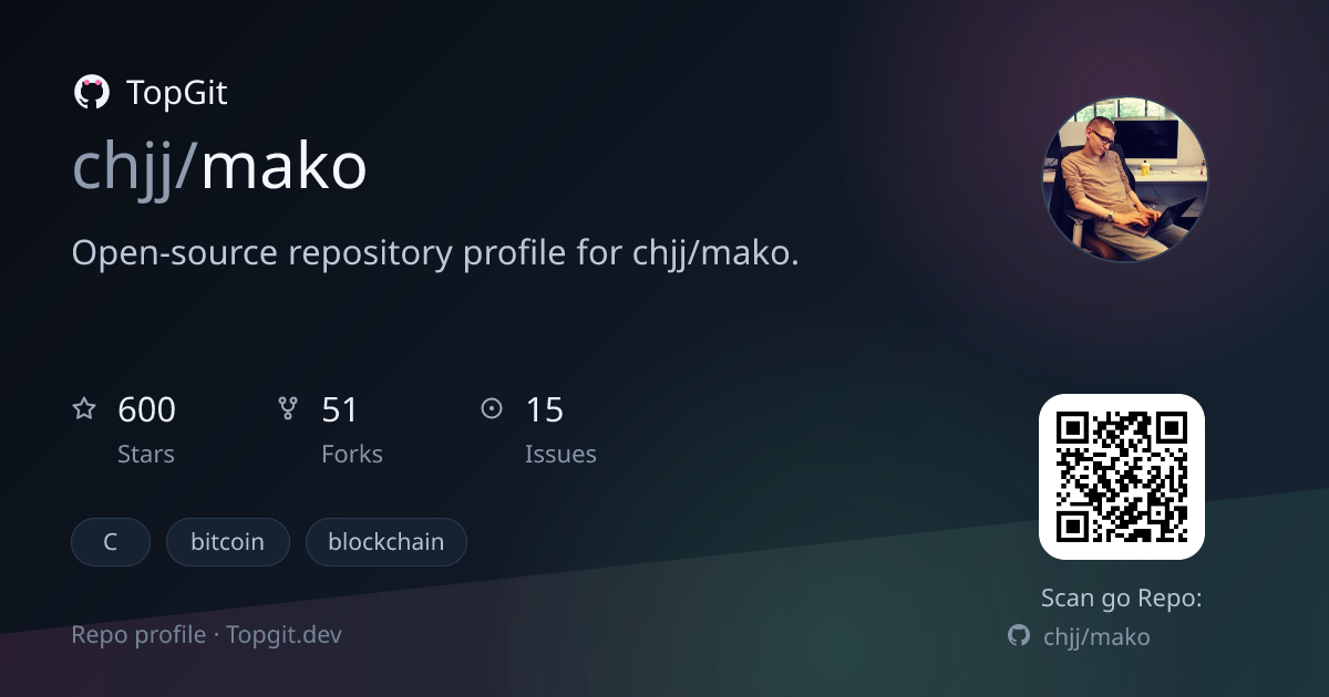 TopGit repo profile image for chjj/mako