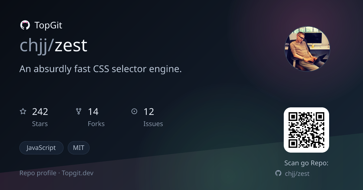 TopGit repo profile image for chjj/zest