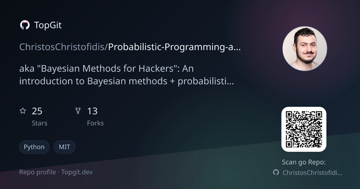 TopGit repo profile image for ChristosChristofidis/Probabilistic-Programming-and-Bayesian-Methods-for-Hackers