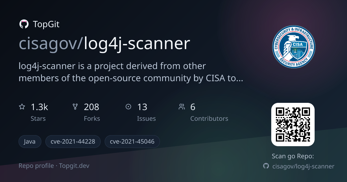 TopGit repo profile image for cisagov/log4j-scanner