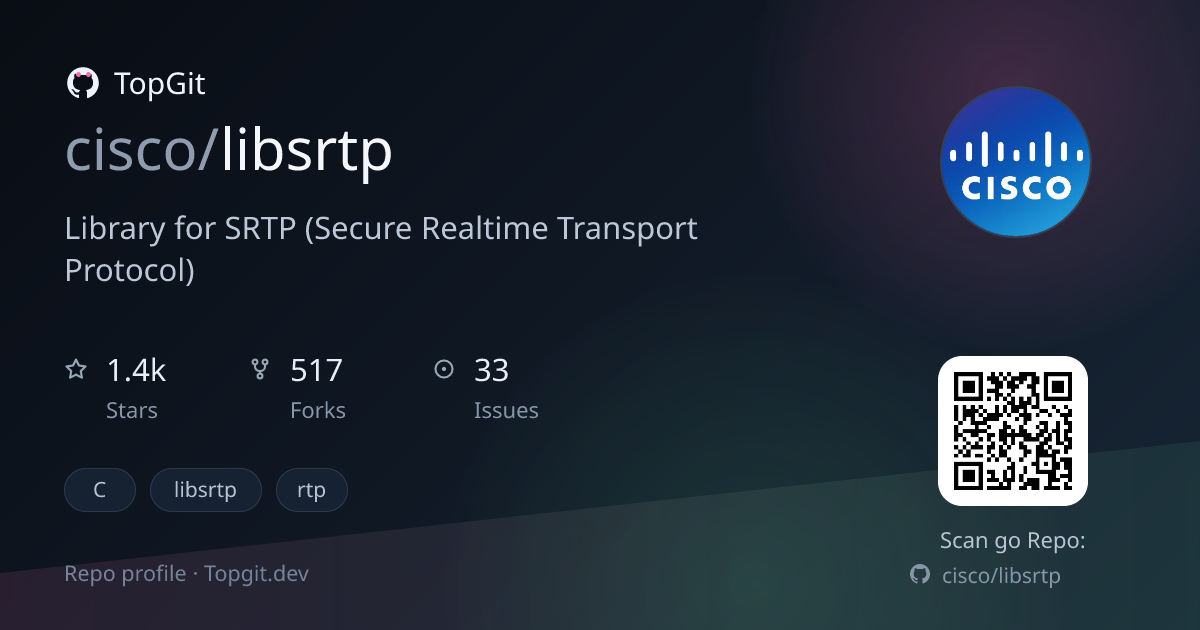 TopGit repo profile image for cisco/libsrtp