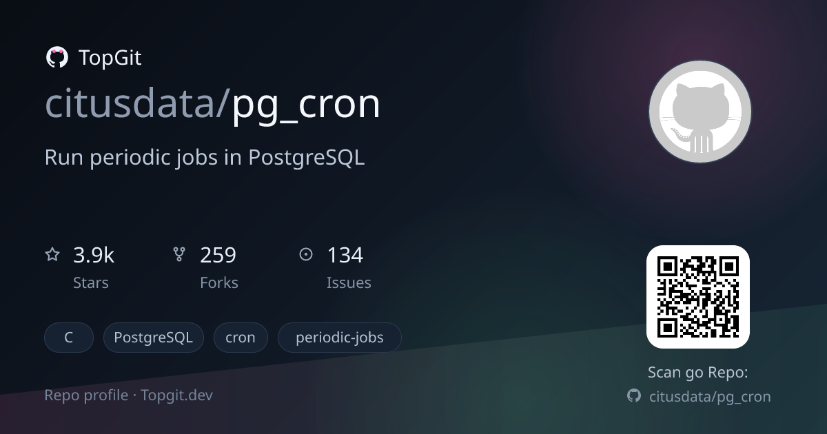 TopGit repo profile image for citusdata/pg_cron