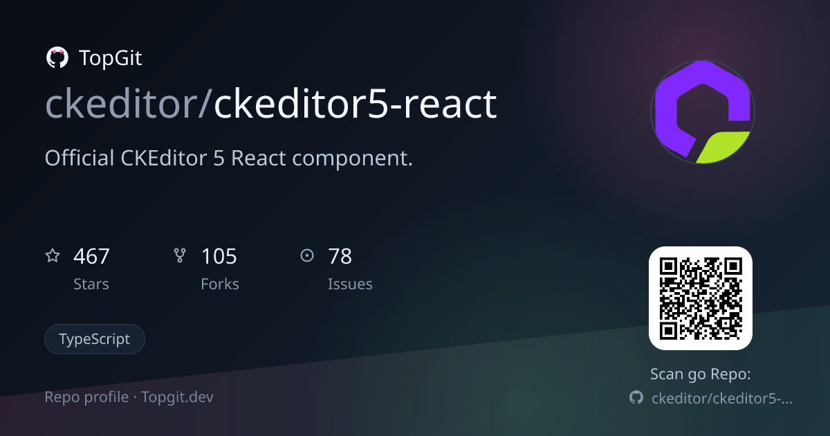 TopGit repo profile image for ckeditor/ckeditor5-react
