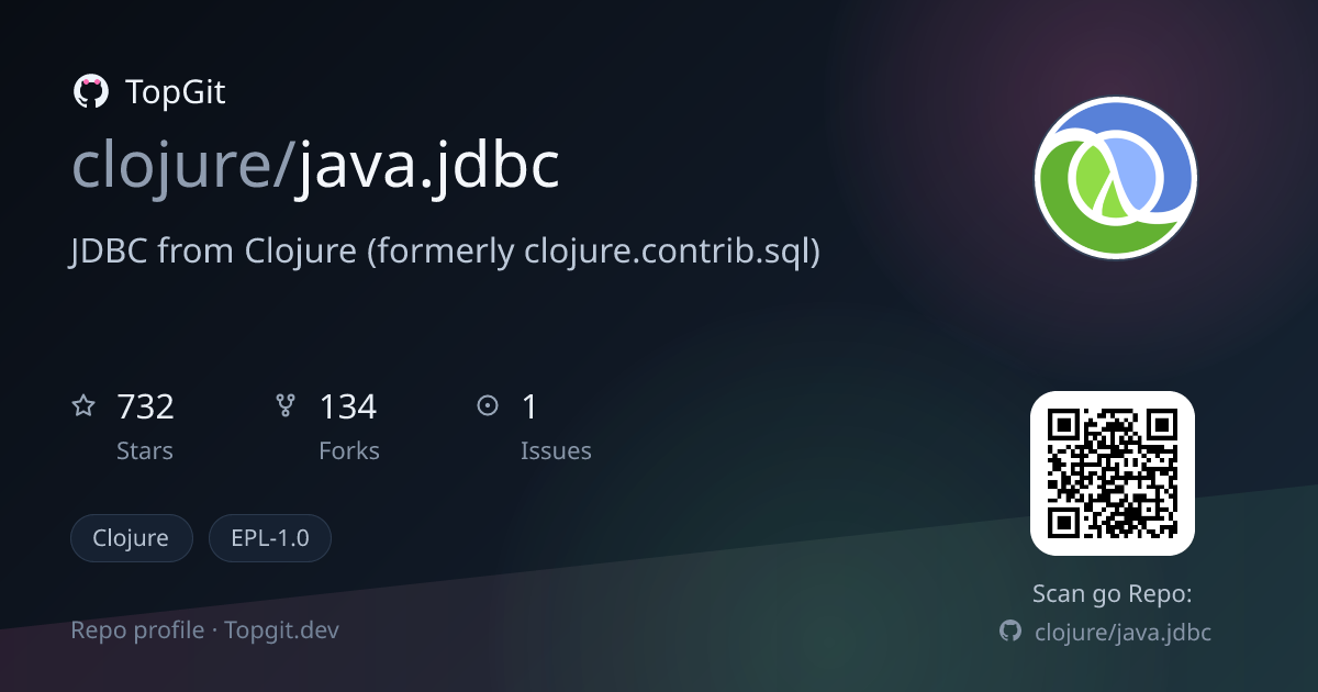 TopGit repo profile image for clojure/java.jdbc