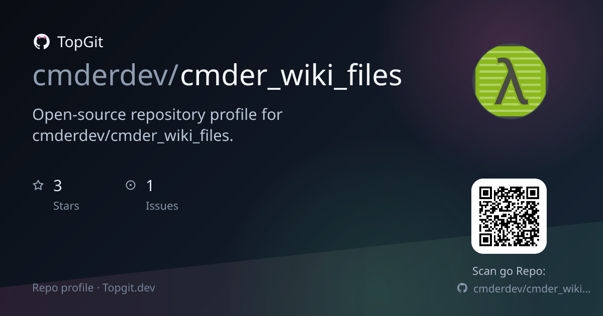 TopGit repo profile image for cmderdev/cmder_wiki_files