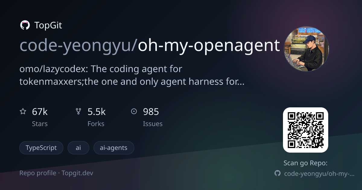 TopGit repo profile image for code-yeongyu/oh-my-openagent