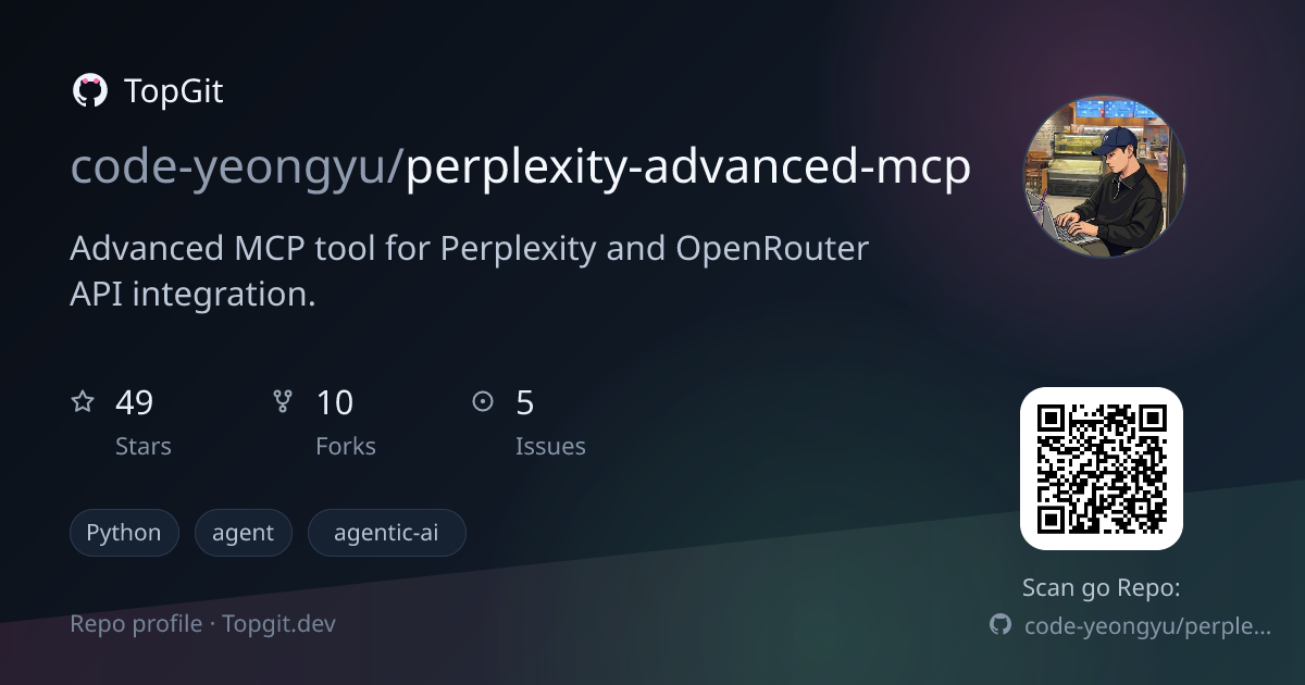 TopGit repo profile image for code-yeongyu/perplexity-advanced-mcp