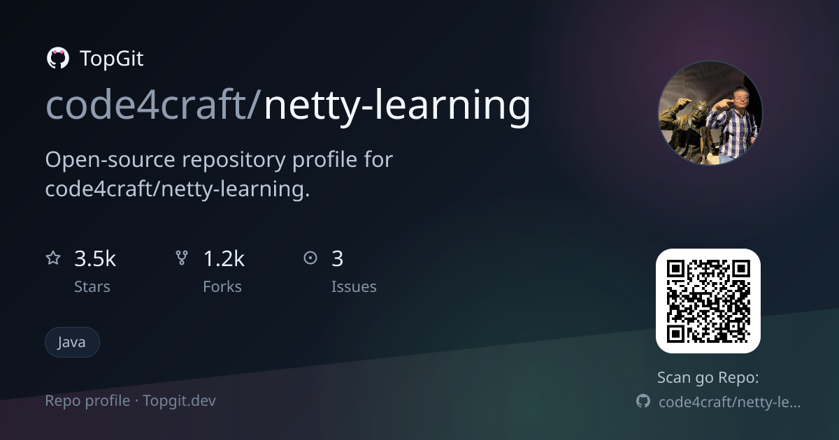 TopGit repo profile image for code4craft/netty-learning