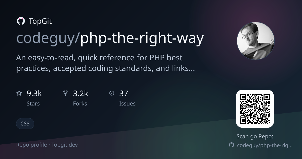 TopGit repo profile image for codeguy/php-the-right-way