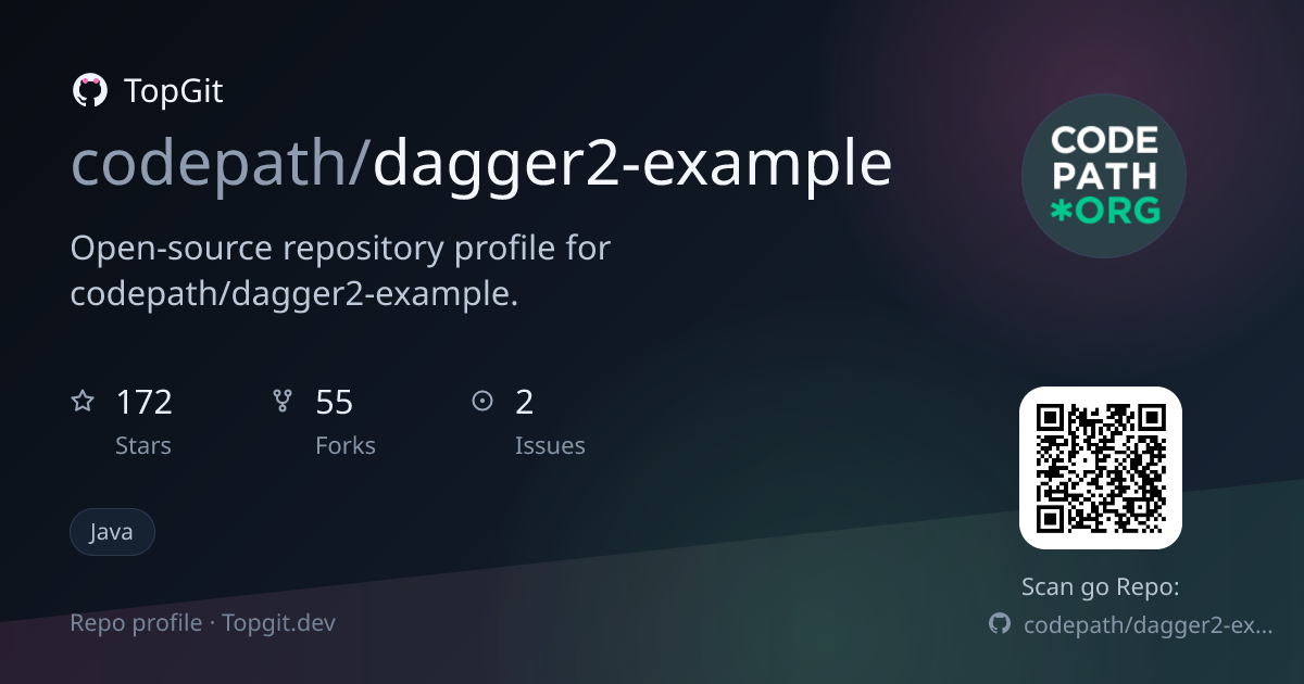 TopGit repo profile image for codepath/dagger2-example