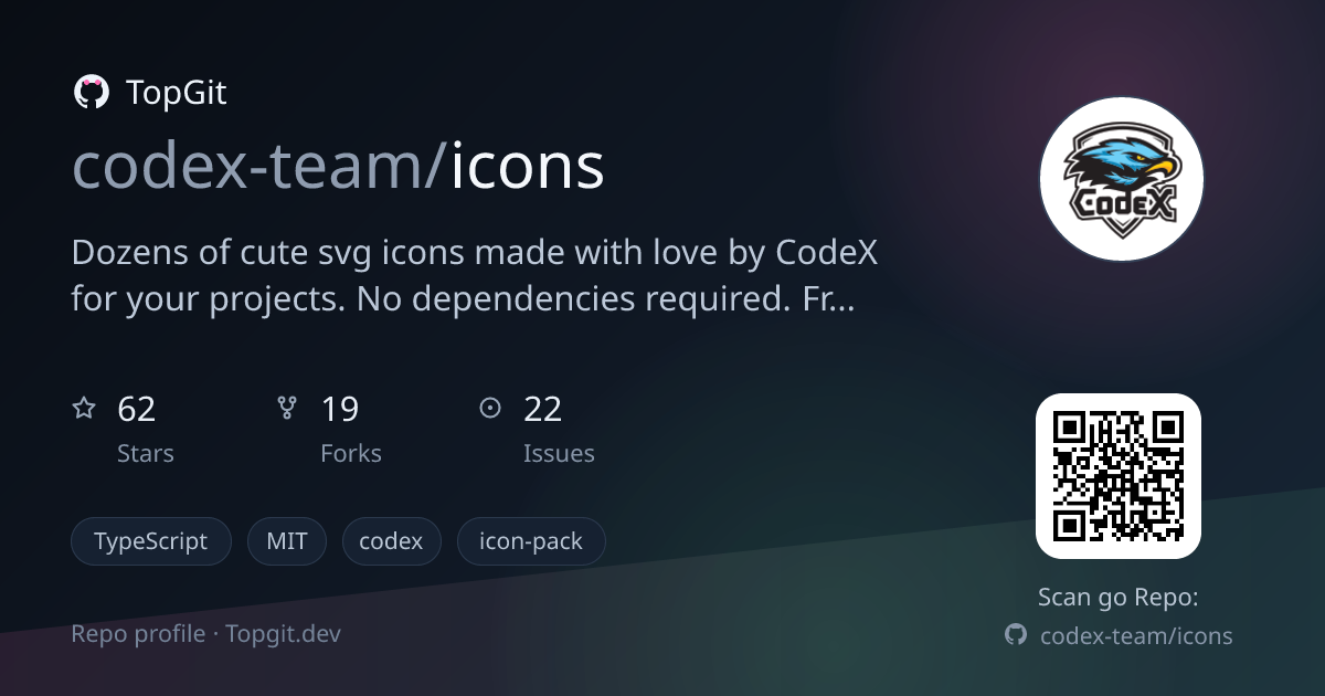 TopGit repo profile image for codex-team/icons