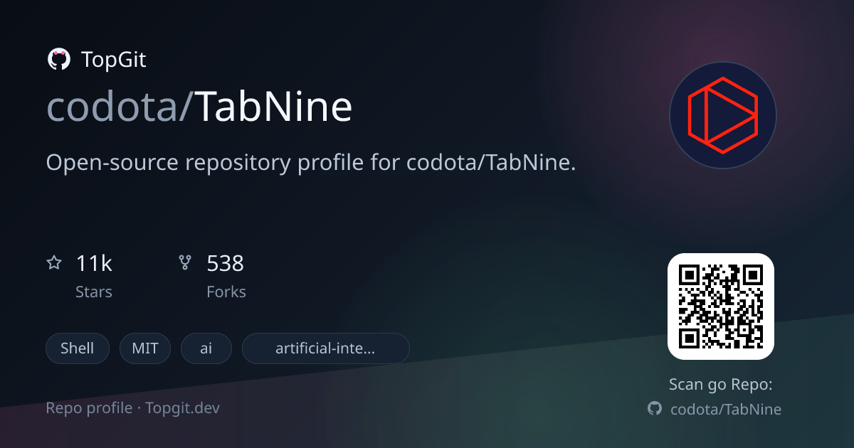 TopGit repo profile image for codota/TabNine