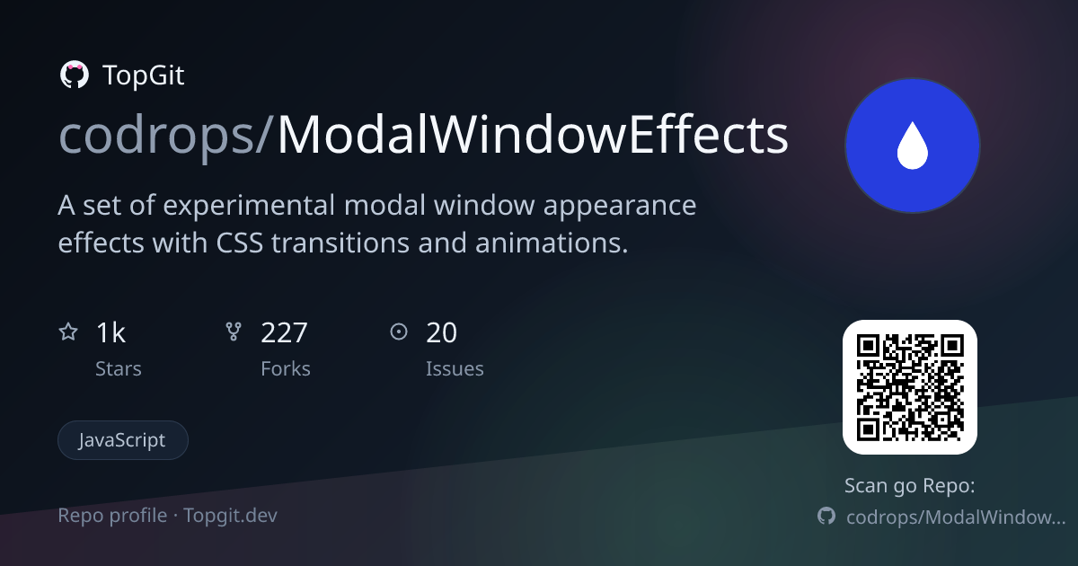 TopGit repo profile image for codrops/ModalWindowEffects