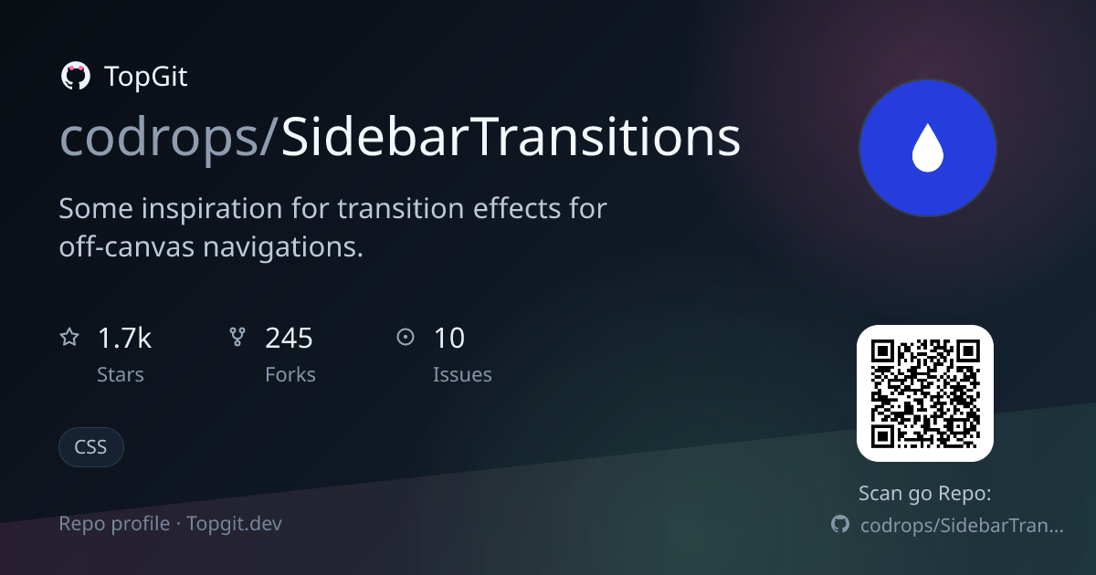 TopGit repo profile image for codrops/SidebarTransitions