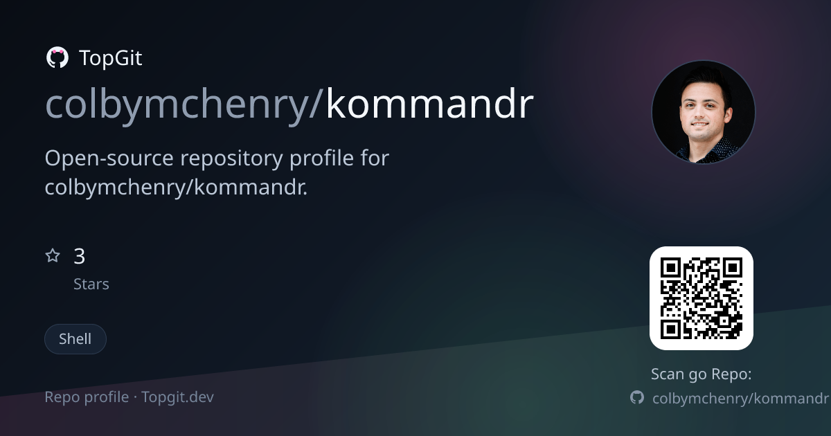 TopGit repo profile image for colbymchenry/kommandr