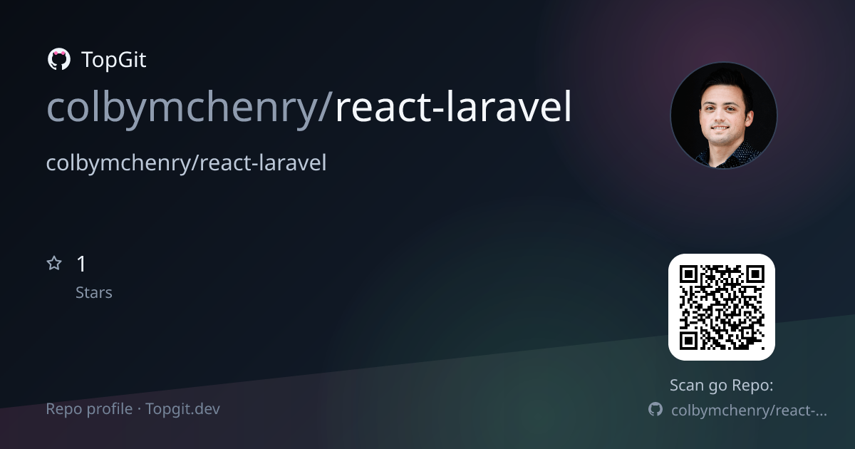TopGit repo profile image for colbymchenry/react-laravel