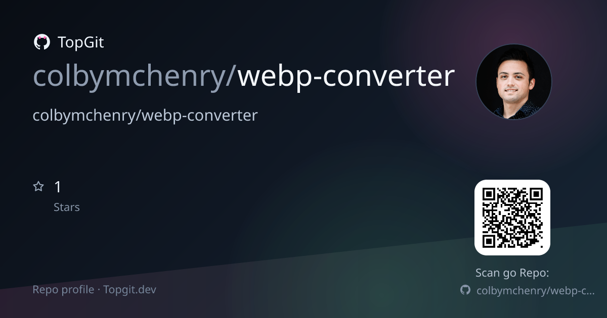 TopGit repo profile image for colbymchenry/webp-converter