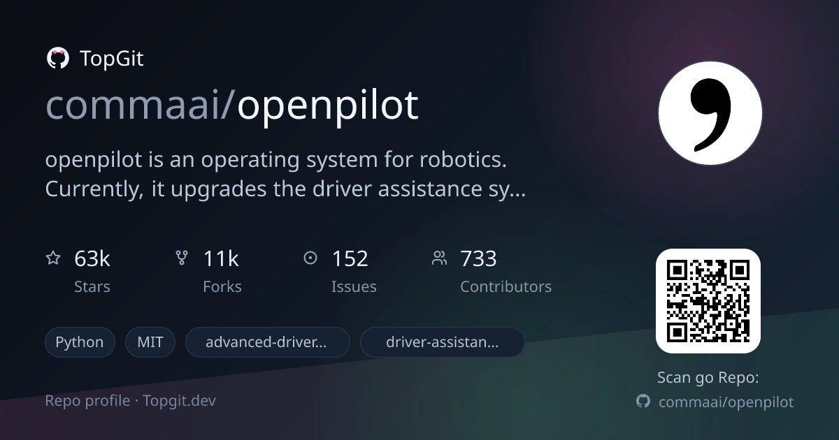 TopGit repo profile image for commaai/openpilot