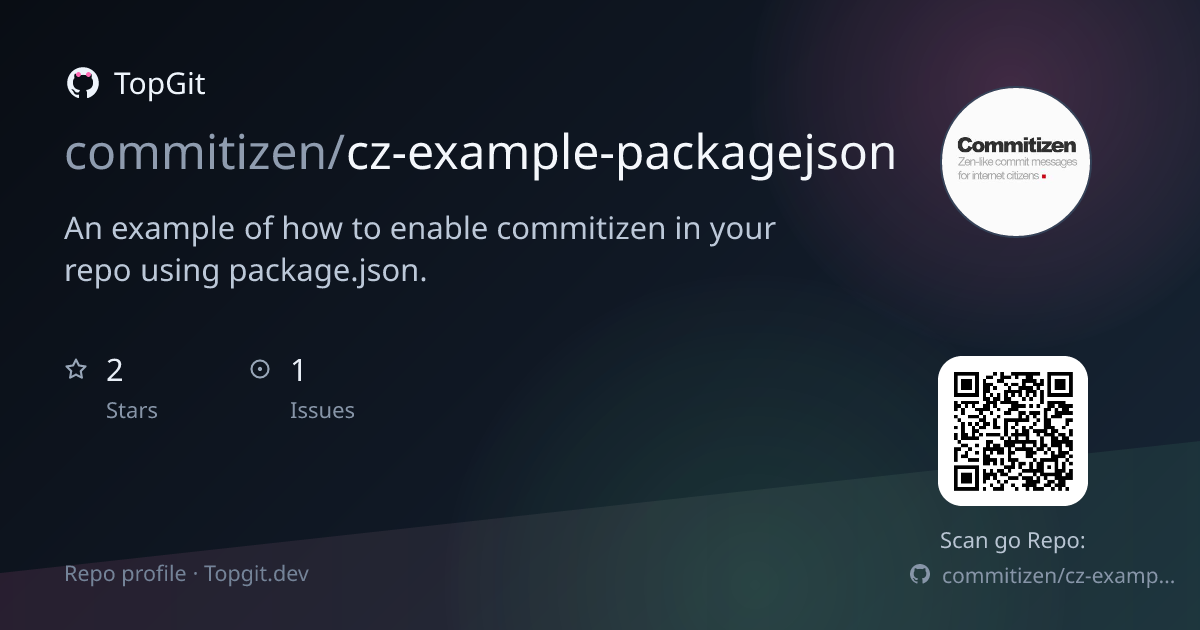 TopGit repo profile image for commitizen/cz-example-packagejson
