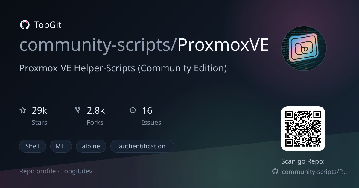 TopGit repo profile image for community-scripts/ProxmoxVE