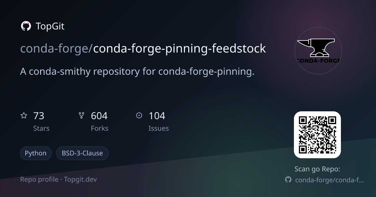 TopGit repo profile image for conda-forge/conda-forge-pinning-feedstock