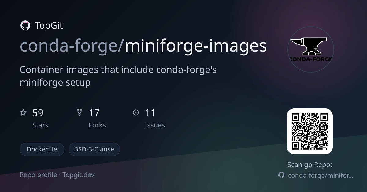 TopGit repo profile image for conda-forge/miniforge-images