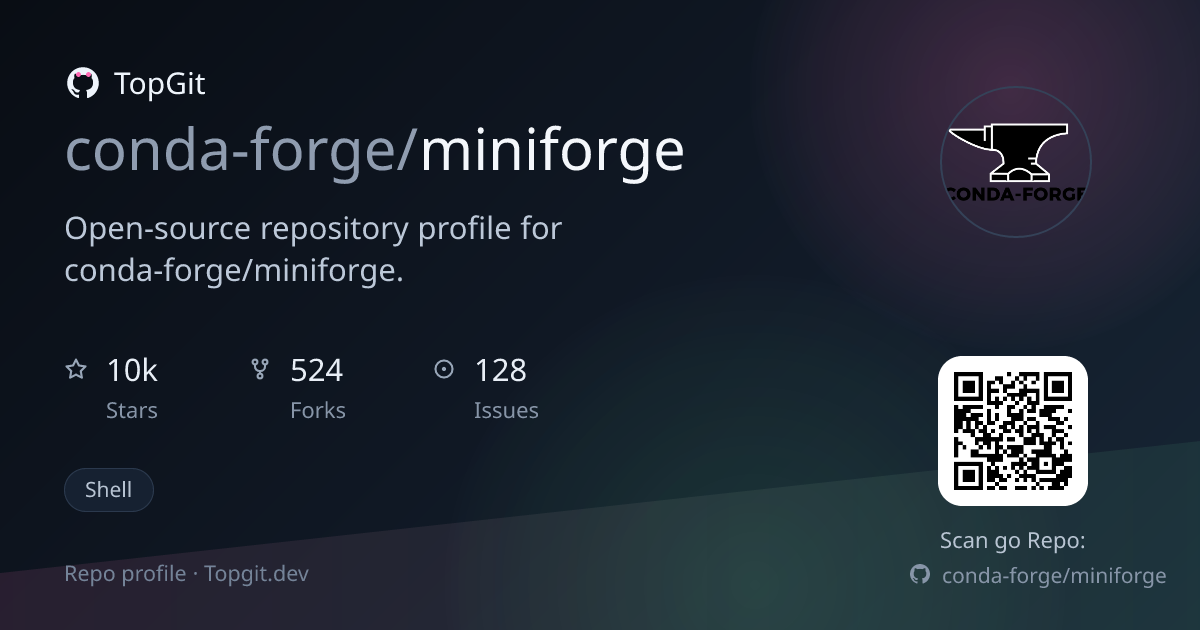 TopGit repo profile image for conda-forge/miniforge