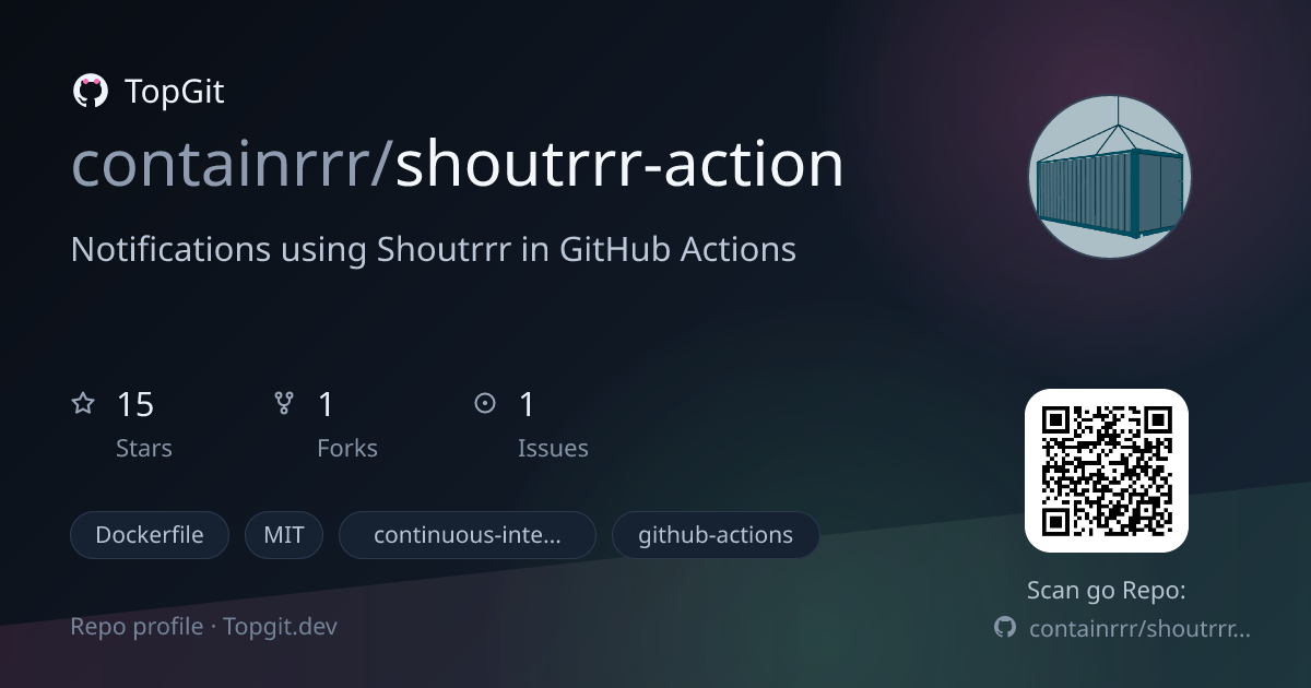 TopGit repo profile image for containrrr/shoutrrr-action