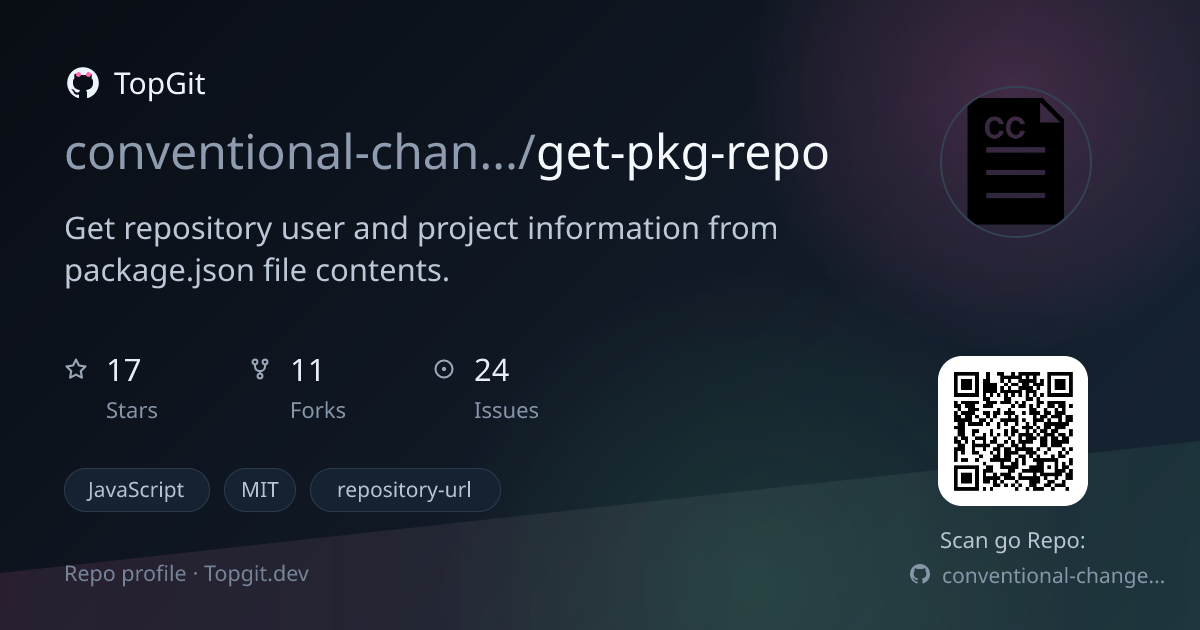TopGit repo profile image for conventional-changelog/get-pkg-repo