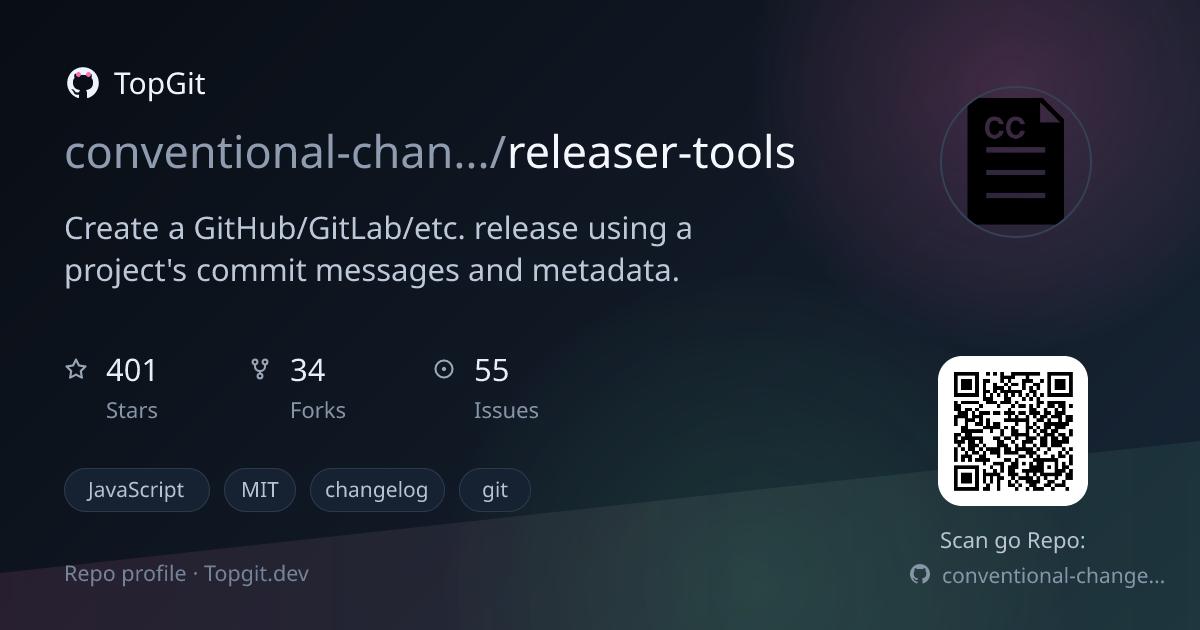 TopGit repo profile image for conventional-changelog/releaser-tools