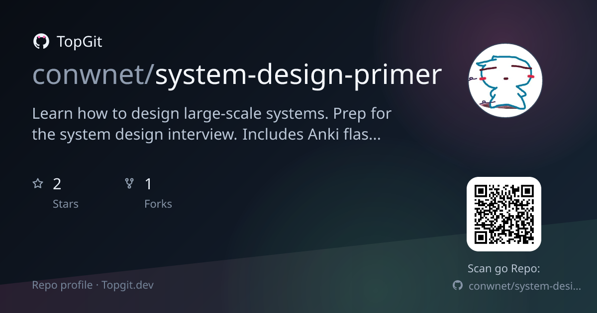TopGit repo profile image for conwnet/system-design-primer