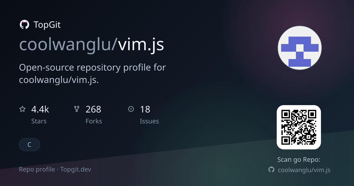 TopGit repo profile image for coolwanglu/vim.js