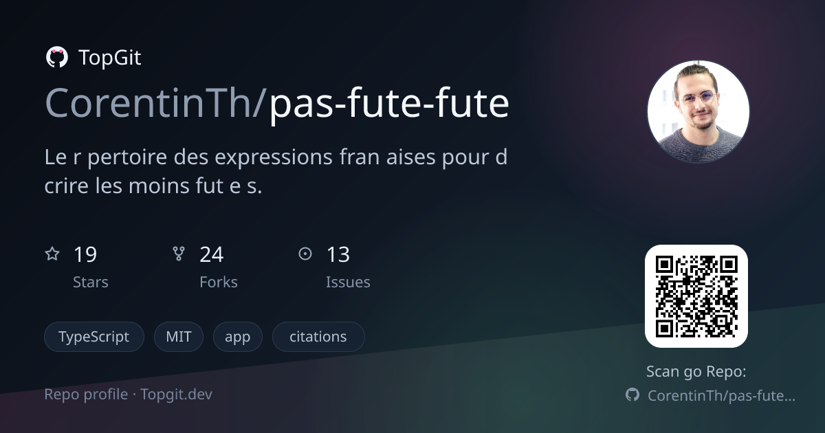TopGit repo profile image for CorentinTh/pas-fute-fute