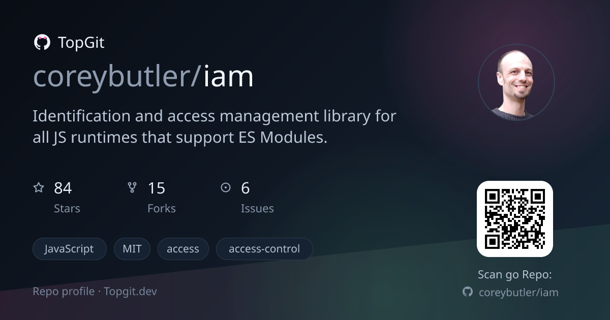 TopGit repo profile image for coreybutler/iam