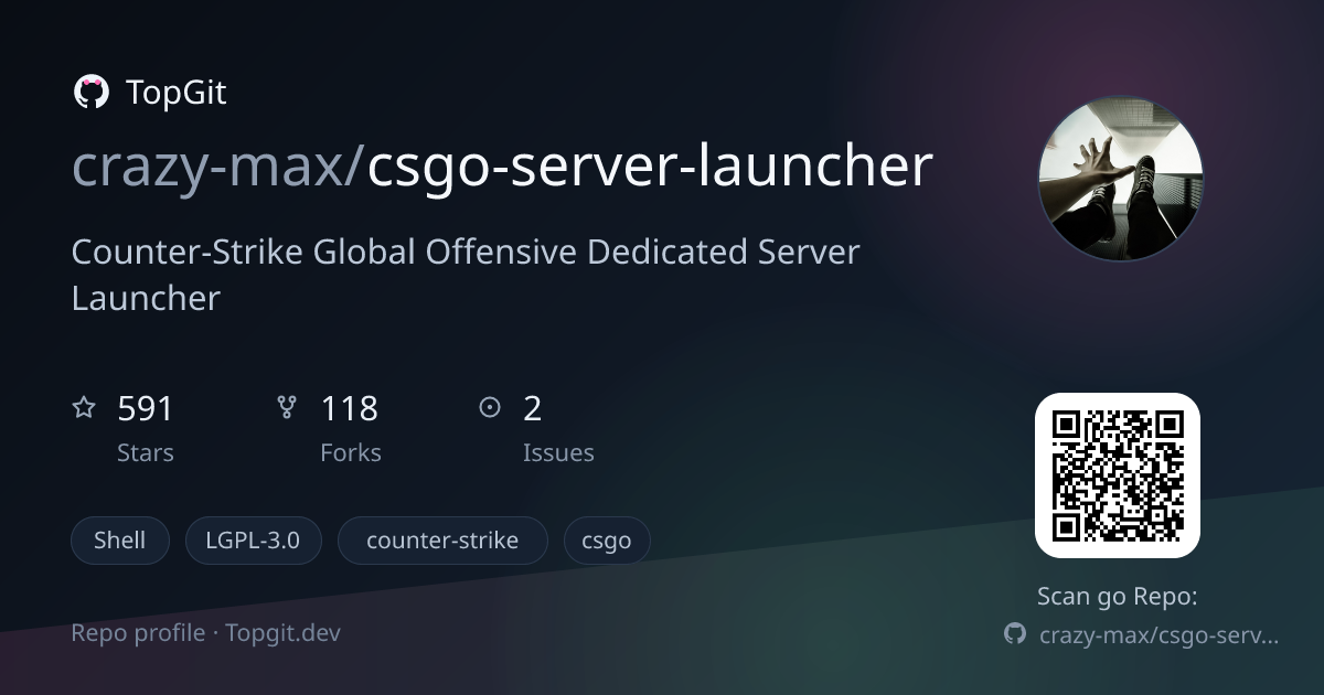 TopGit repo profile image for crazy-max/csgo-server-launcher
