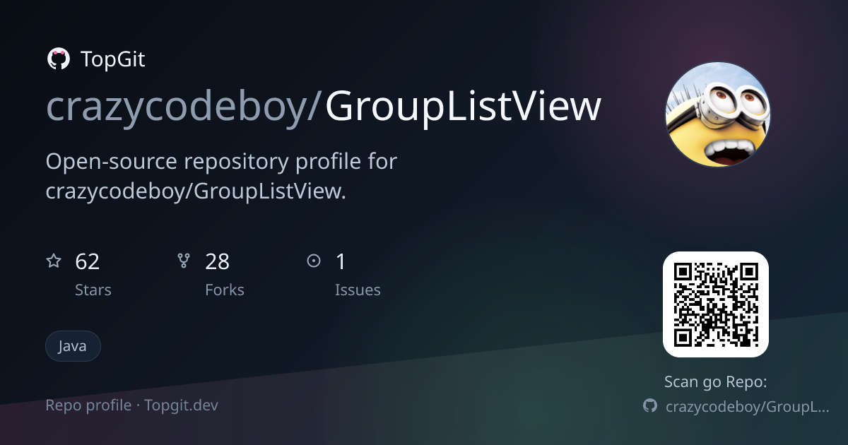 TopGit repo profile image for crazycodeboy/GroupListView