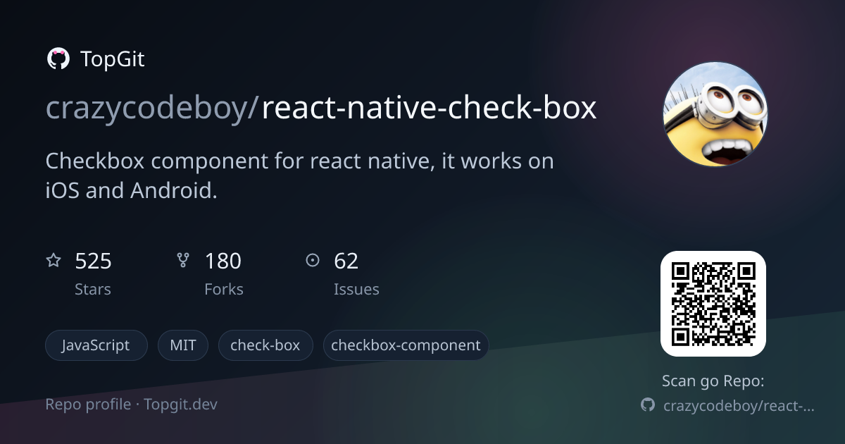 TopGit repo profile image for crazycodeboy/react-native-check-box