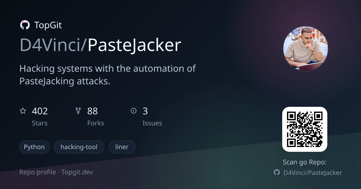 TopGit repo profile image for D4Vinci/PasteJacker