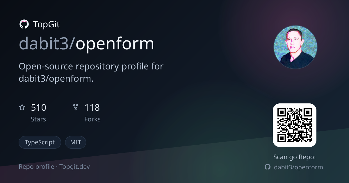 TopGit repo profile image for dabit3/openform