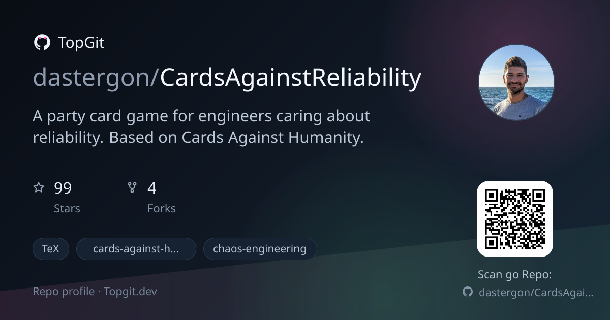 TopGit repo profile image for dastergon/CardsAgainstReliability