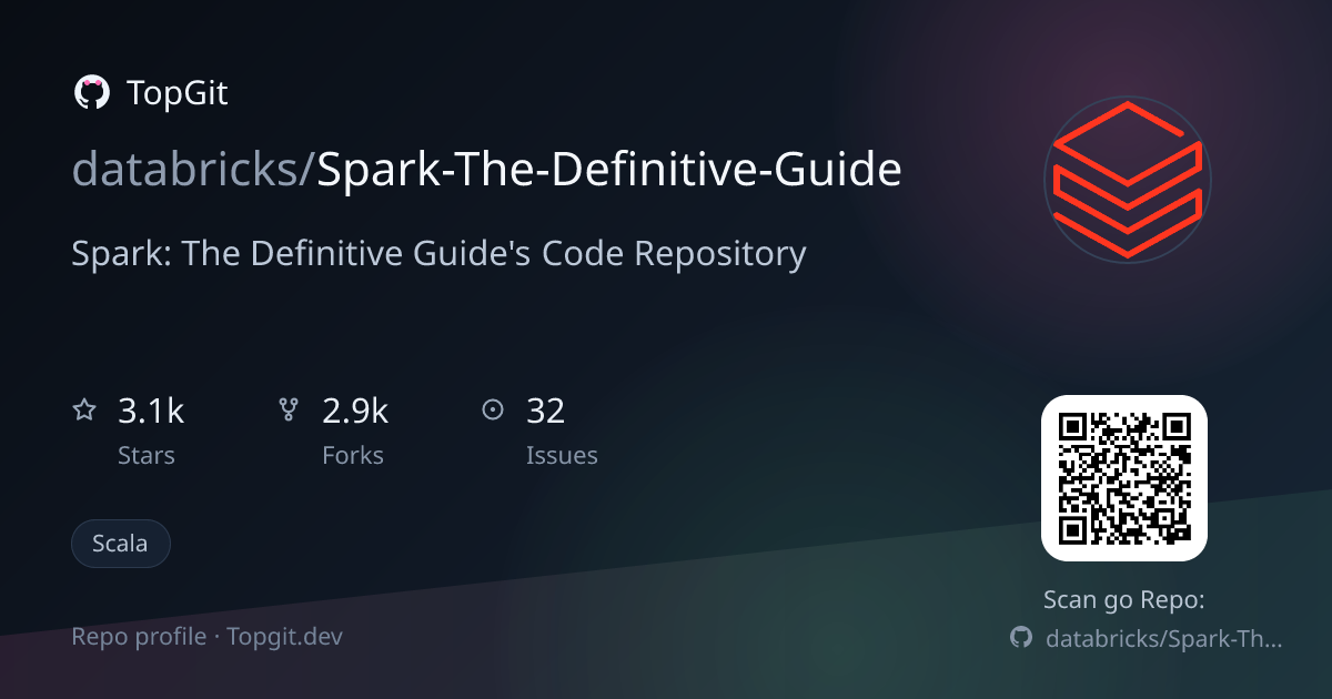 TopGit repo profile image for databricks/Spark-The-Definitive-Guide