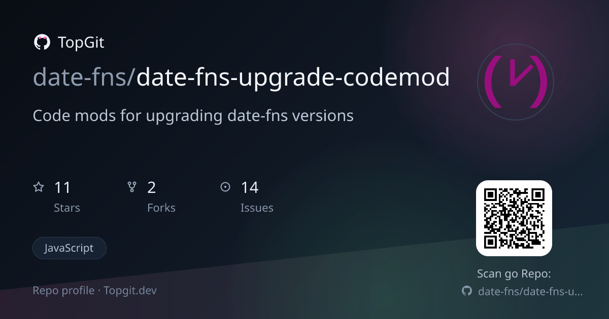 TopGit repo profile image for date-fns/date-fns-upgrade-codemod