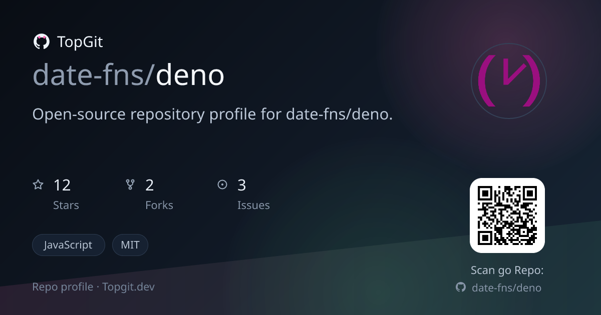 TopGit repo profile image for date-fns/deno