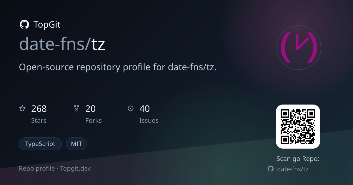 TopGit repo profile image for date-fns/tz