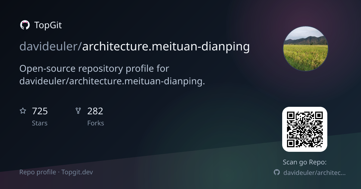 TopGit repo profile image for davideuler/architecture.meituan-dianping