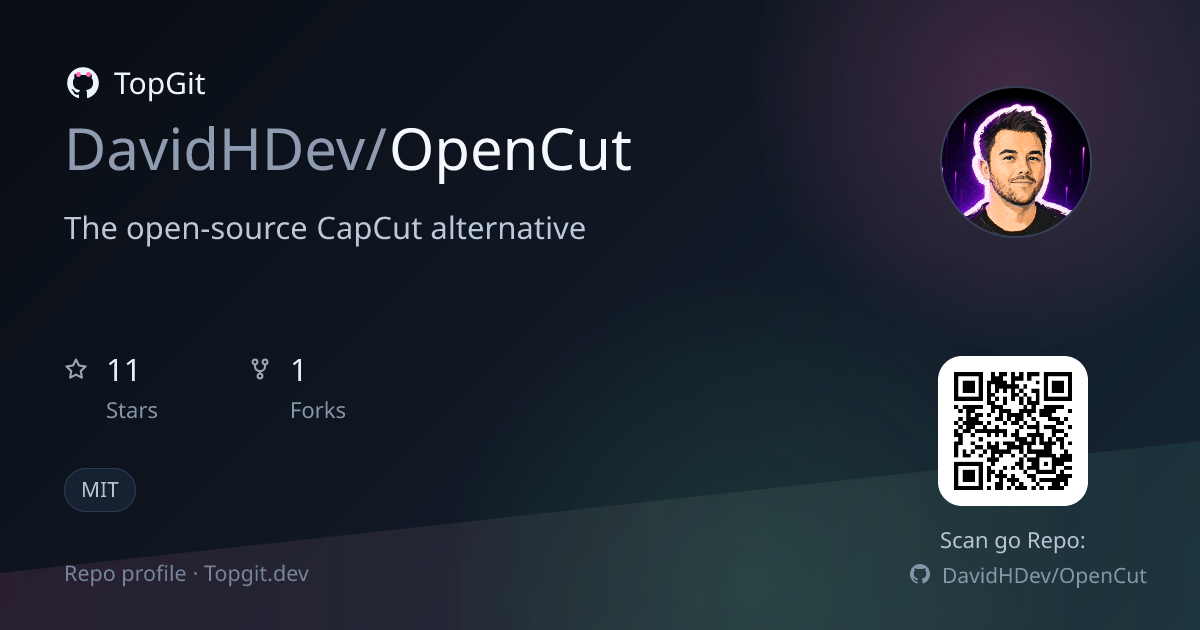 TopGit repo profile image for DavidHDev/OpenCut