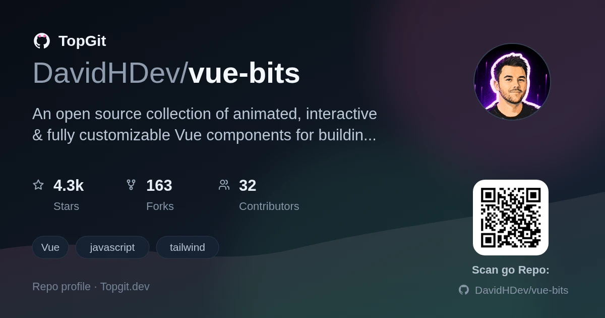 TopGit repo profile image for DavidHDev/vue-bits