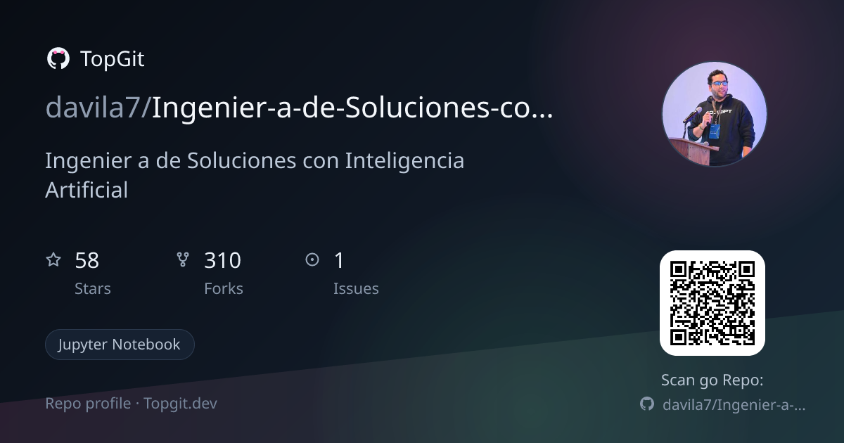 TopGit repo profile image for davila7/Ingenier-a-de-Soluciones-con-Inteligencia-Artificial
